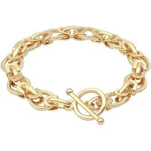 18k Gold Plated Personalized Chunky Cuban Oval Link Chain Bracelets